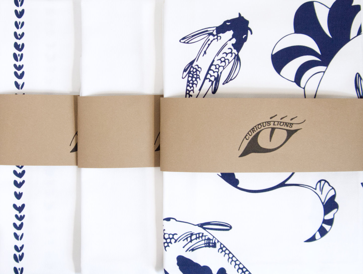 Lucky koi tea towels - screen printed