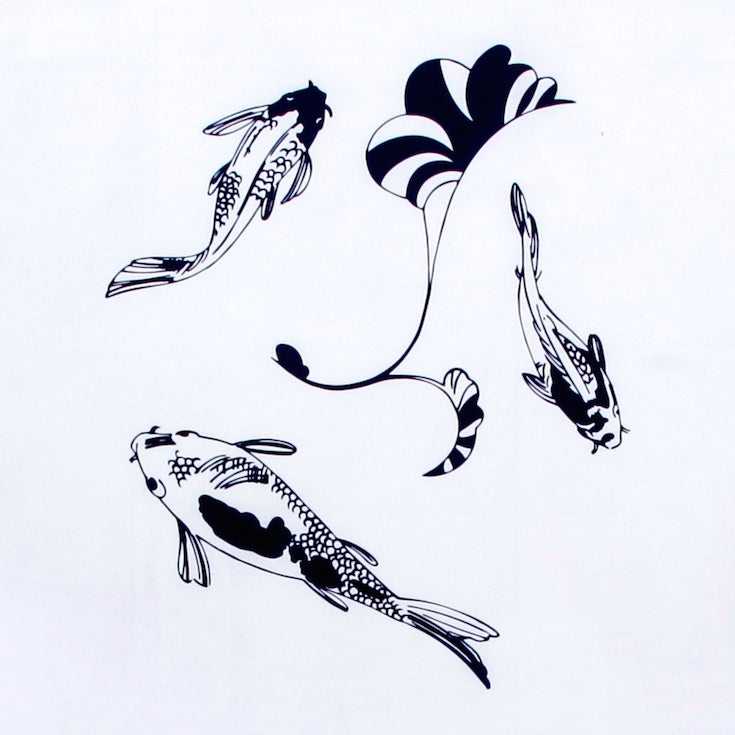 Lucky koi tea towels - screen printed