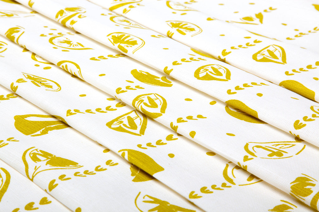 Lemons fabric - screen printed