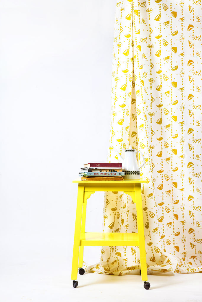Lemons fabric - screen printed