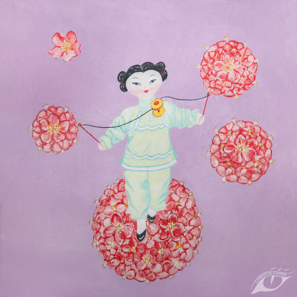 Spinning acrobat doll - Giclee art print