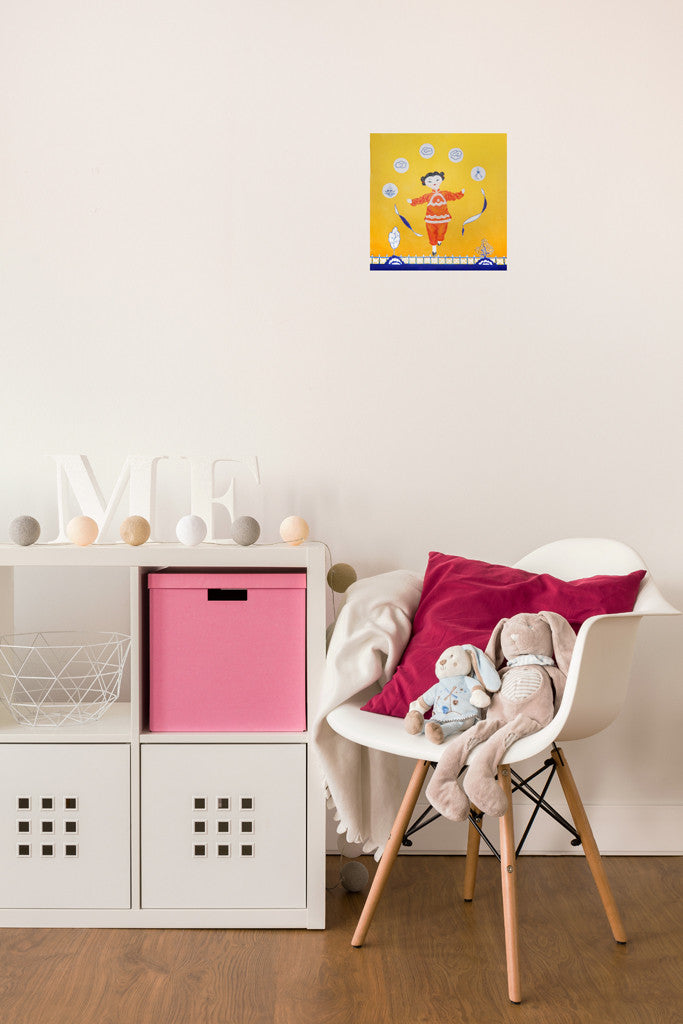Juggling acrobat doll - Giclee art print