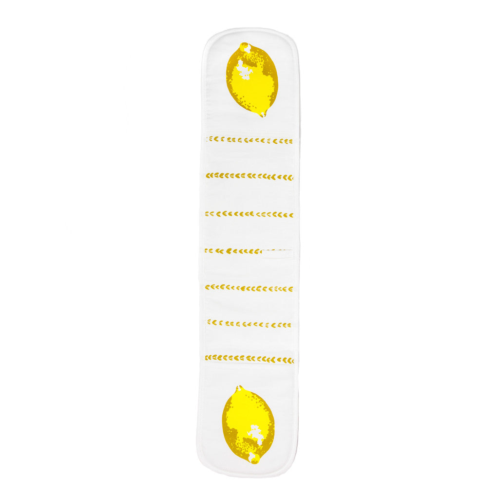 Chartreuse Lemons double oven glove - screen printed