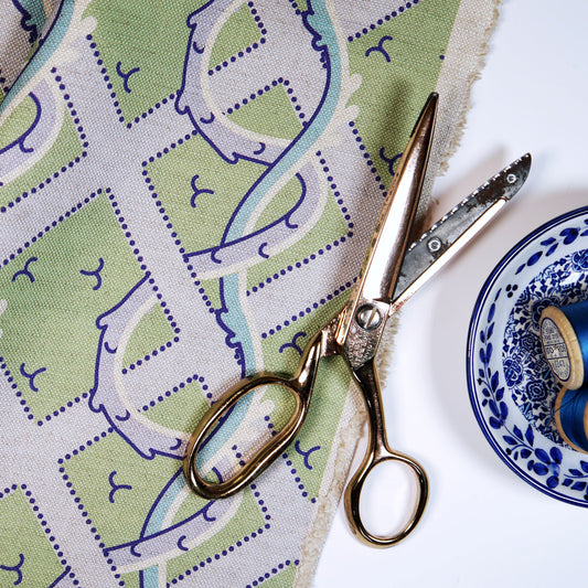 Lime Trellis fabric sample - digital print