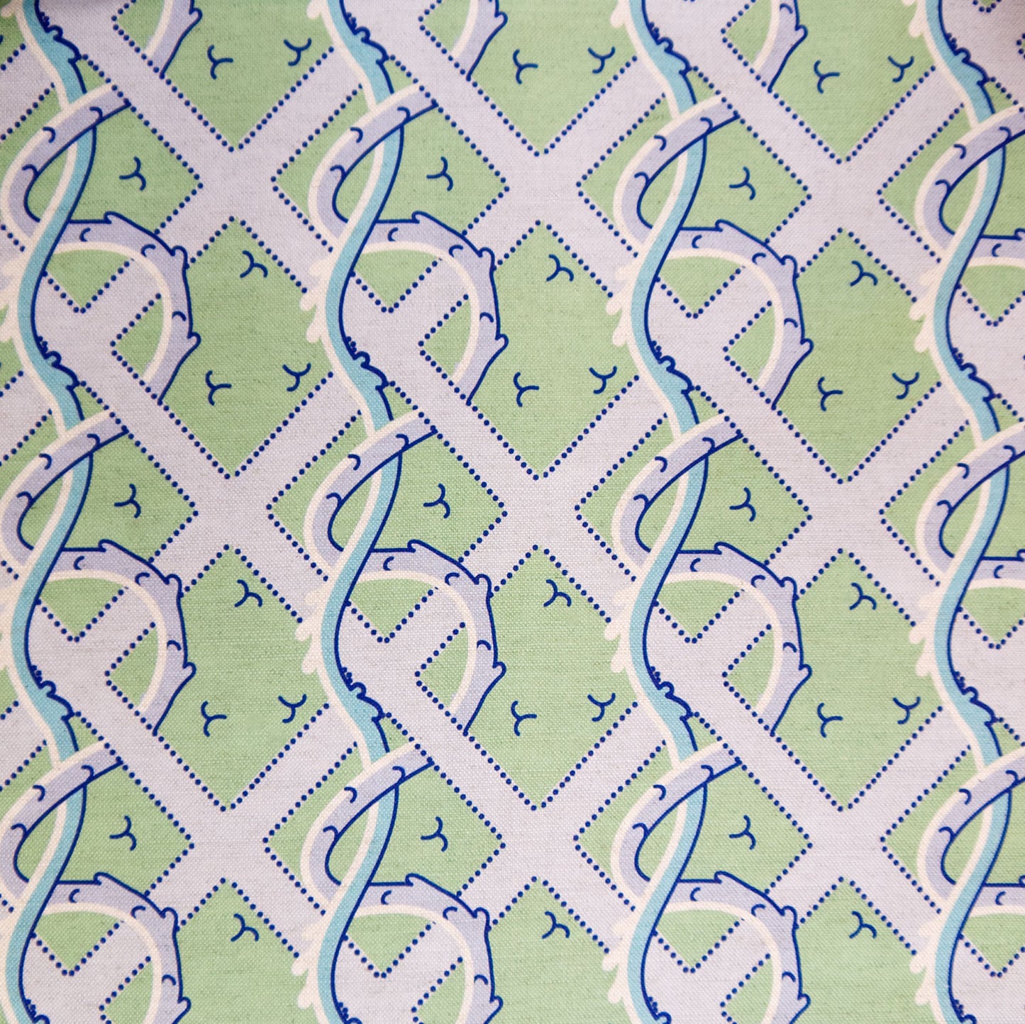 Lime Trellis fabric - digital print