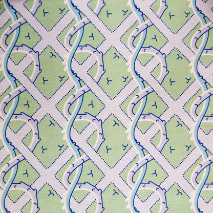 Lime Trellis fabric - digital print
