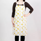 Apron with lemons screen print: this cotton drill item makes a citrus gift for cooks.