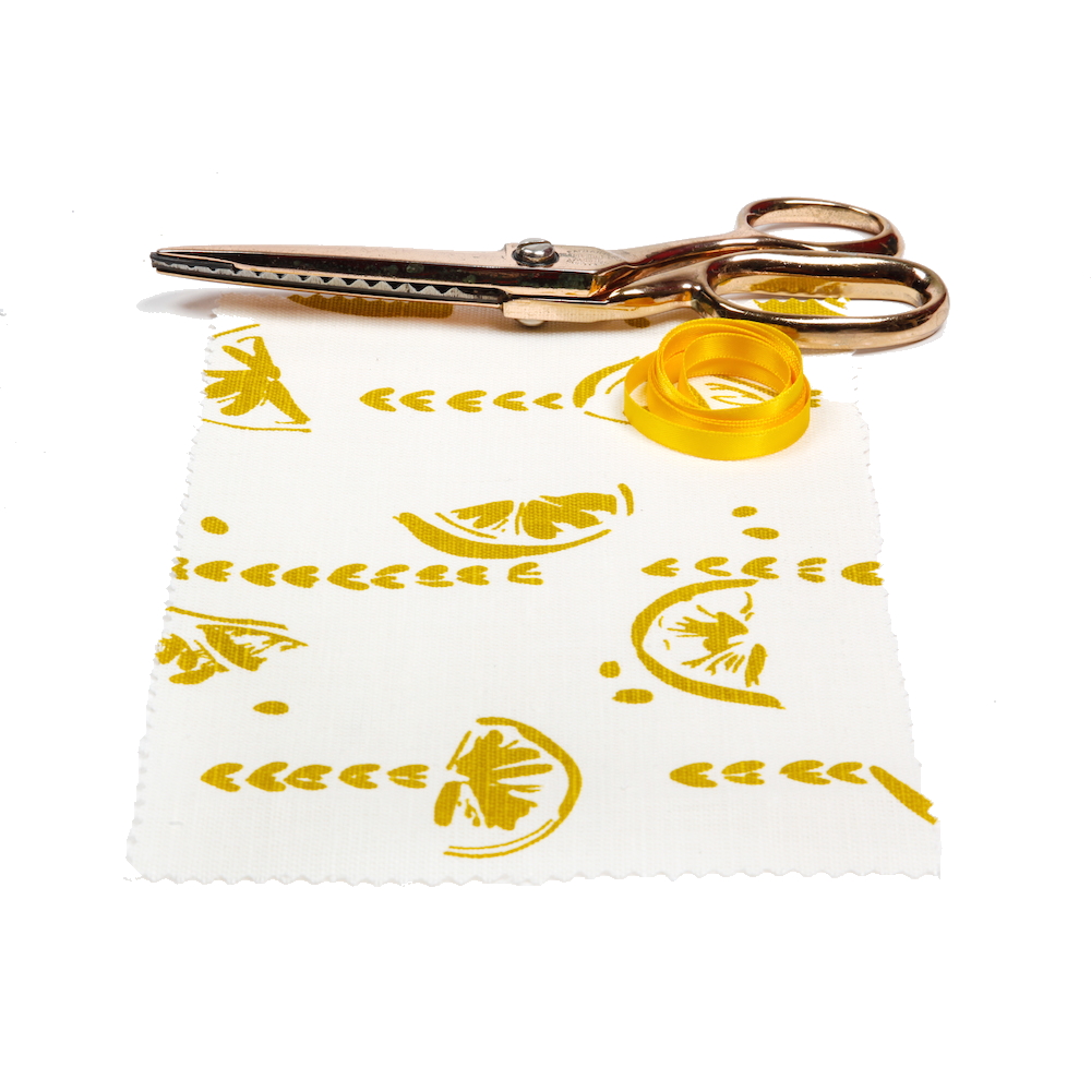 Lemons Fabric sample - screen printed